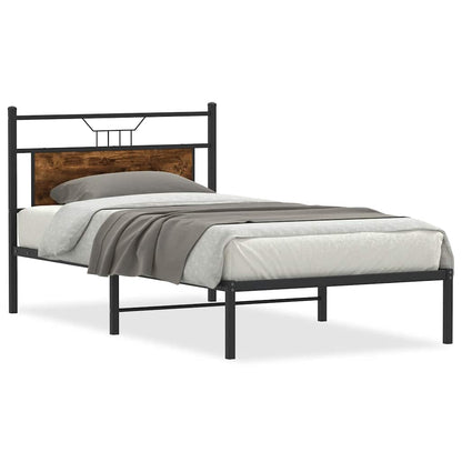 Bedframe zonder matras hout gerookt eikenkleurig 100x190 cm