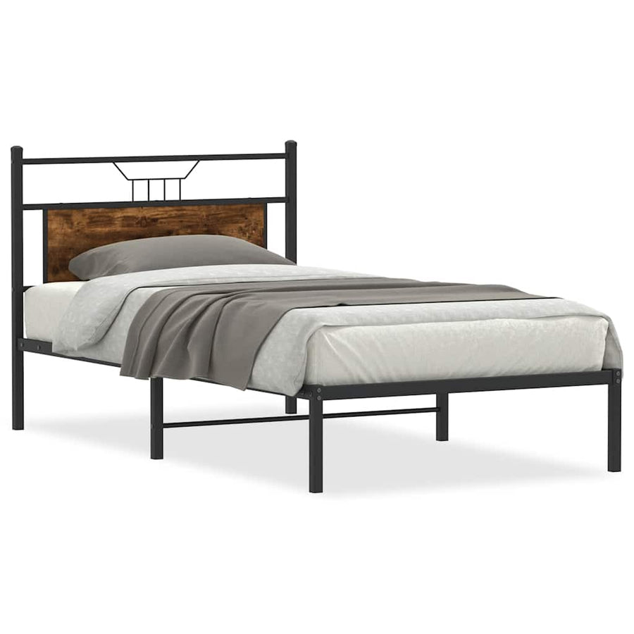 Bedframe zonder matras hout gerookt eikenkleurig 100x200 cm