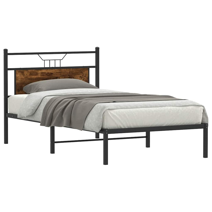 Bedframe zonder matras hout gerookt eikenkleurig 100x200 cm
