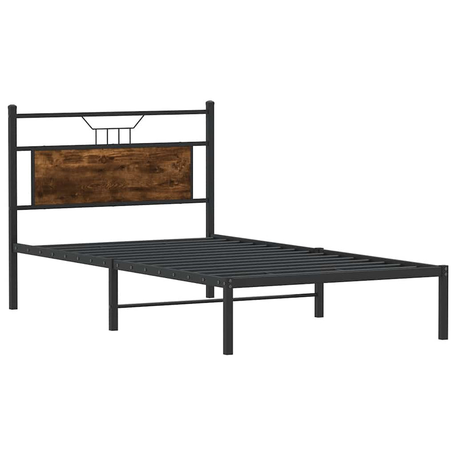 Bedframe zonder matras hout gerookt eikenkleurig 100x200 cm