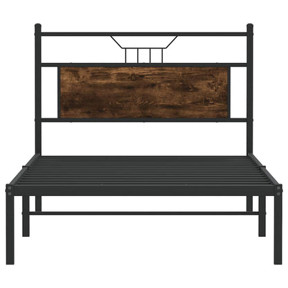 Bedframe zonder matras hout gerookt eikenkleurig 100x200 cm