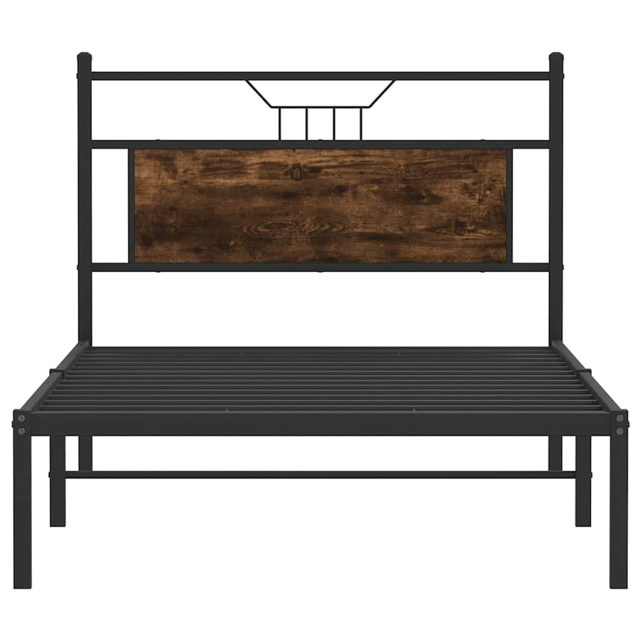 Bedframe zonder matras hout gerookt eikenkleurig 100x200 cm