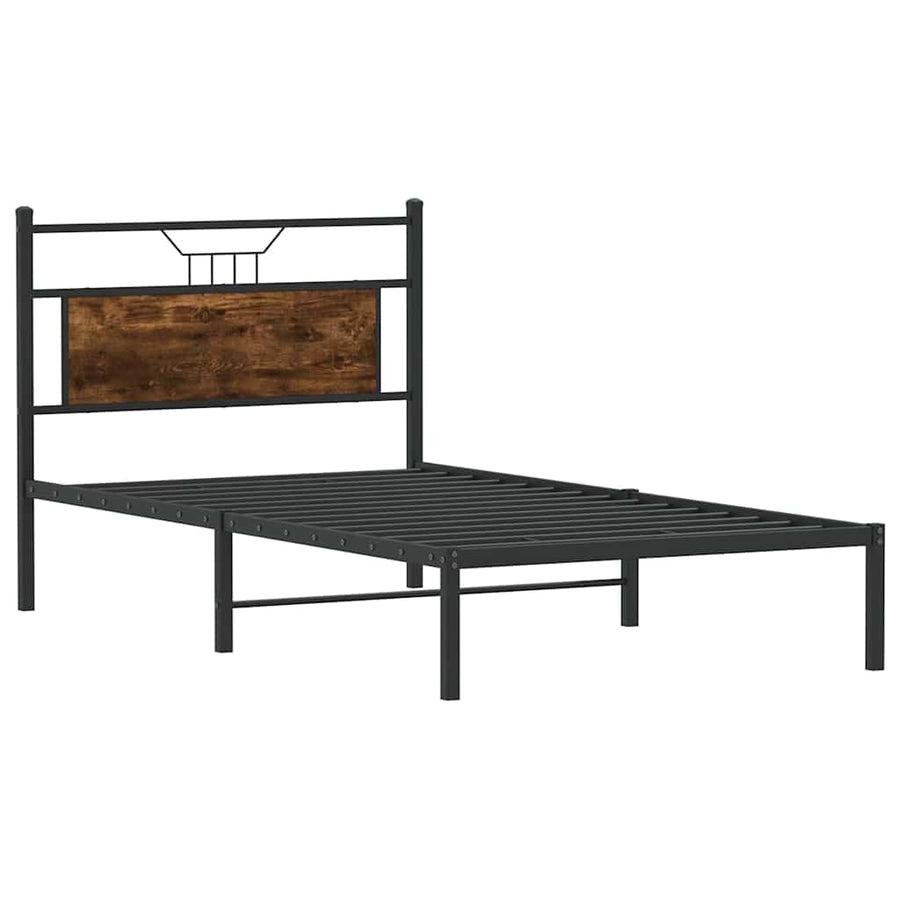 Bedframe zonder matras spaanplaat gerookt eikenkleurig