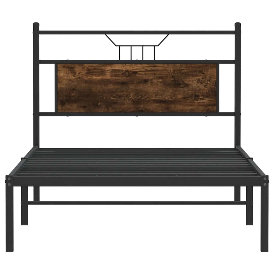 Bedframe zonder matras spaanplaat gerookt eikenkleurig