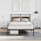 Bed frame without mattress smoked oak-colored wood 120x190 cm