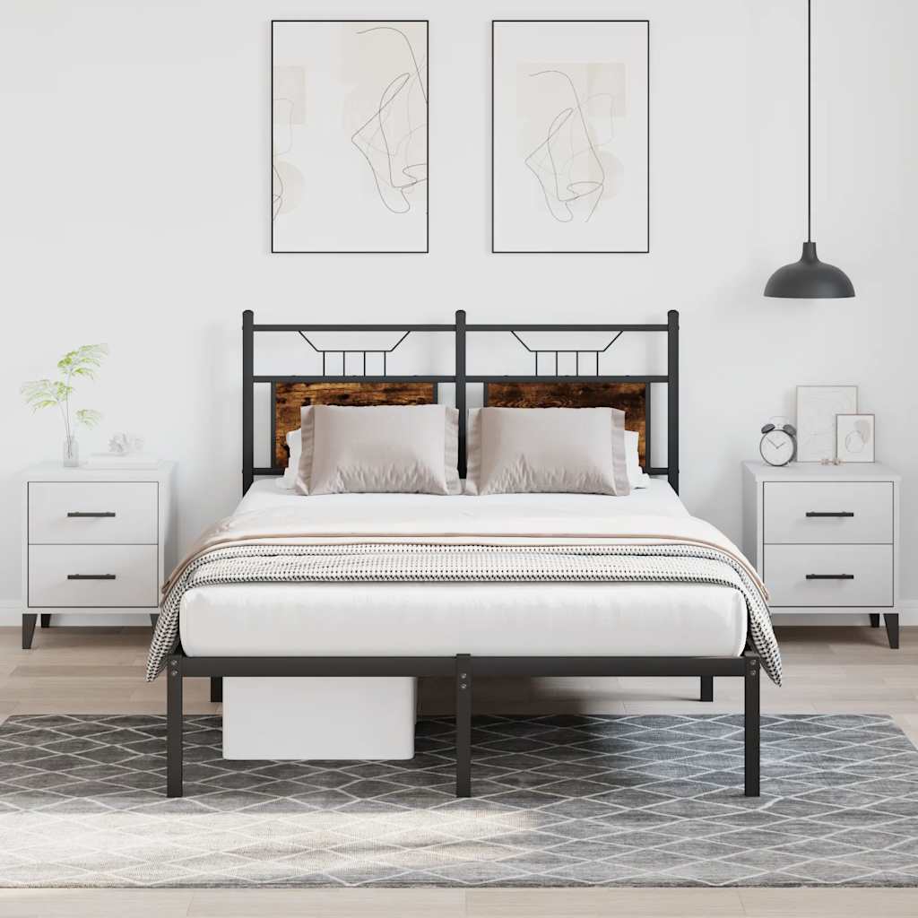 Bedframe zonder matras hout gerookt eikenkleurig 120x190 cm