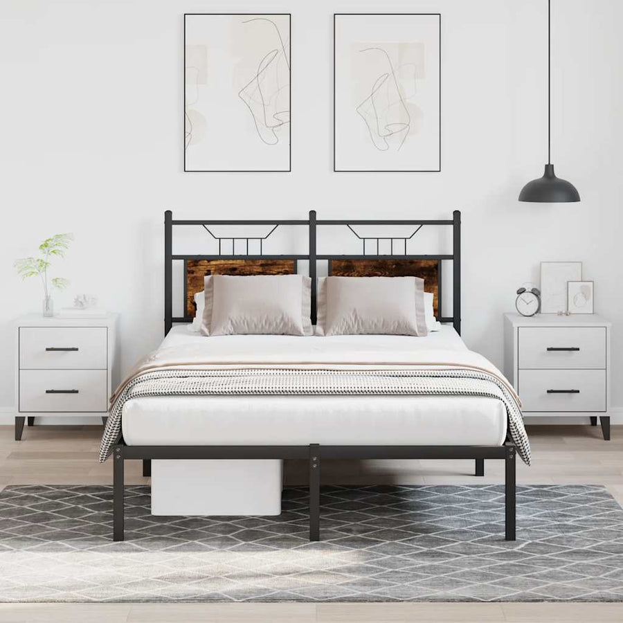 Bedframe zonder matras hout gerookt eikenkleurig 120x190 cm