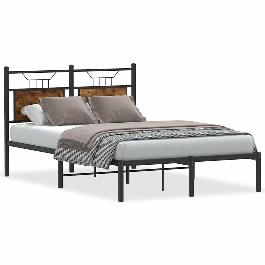 Bedframe zonder matras hout gerookt eikenkleurig 120x200 cm