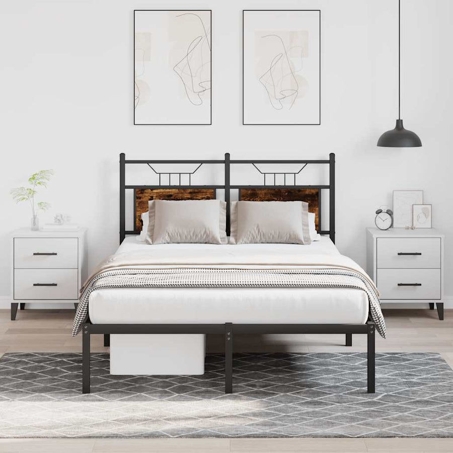 Bedframe zonder matras hout gerookt eikenkleurig 120x200 cm