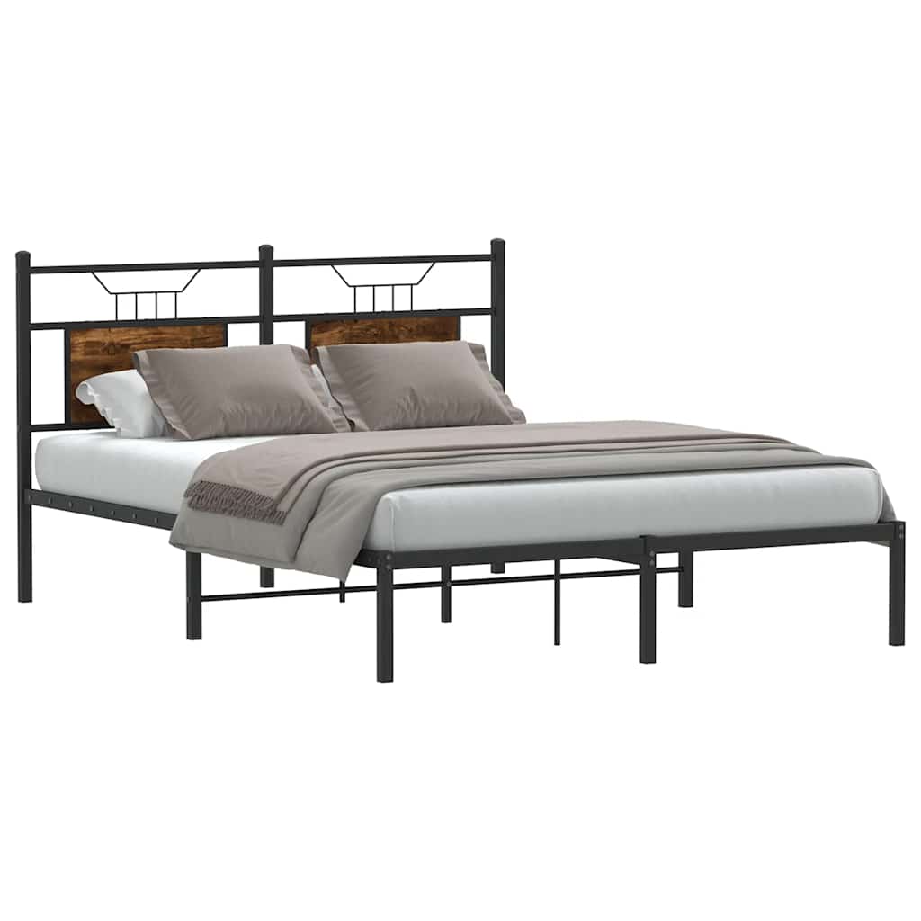 Bedframe zonder matras hout gerookt eikenkleurig 137x190 cm