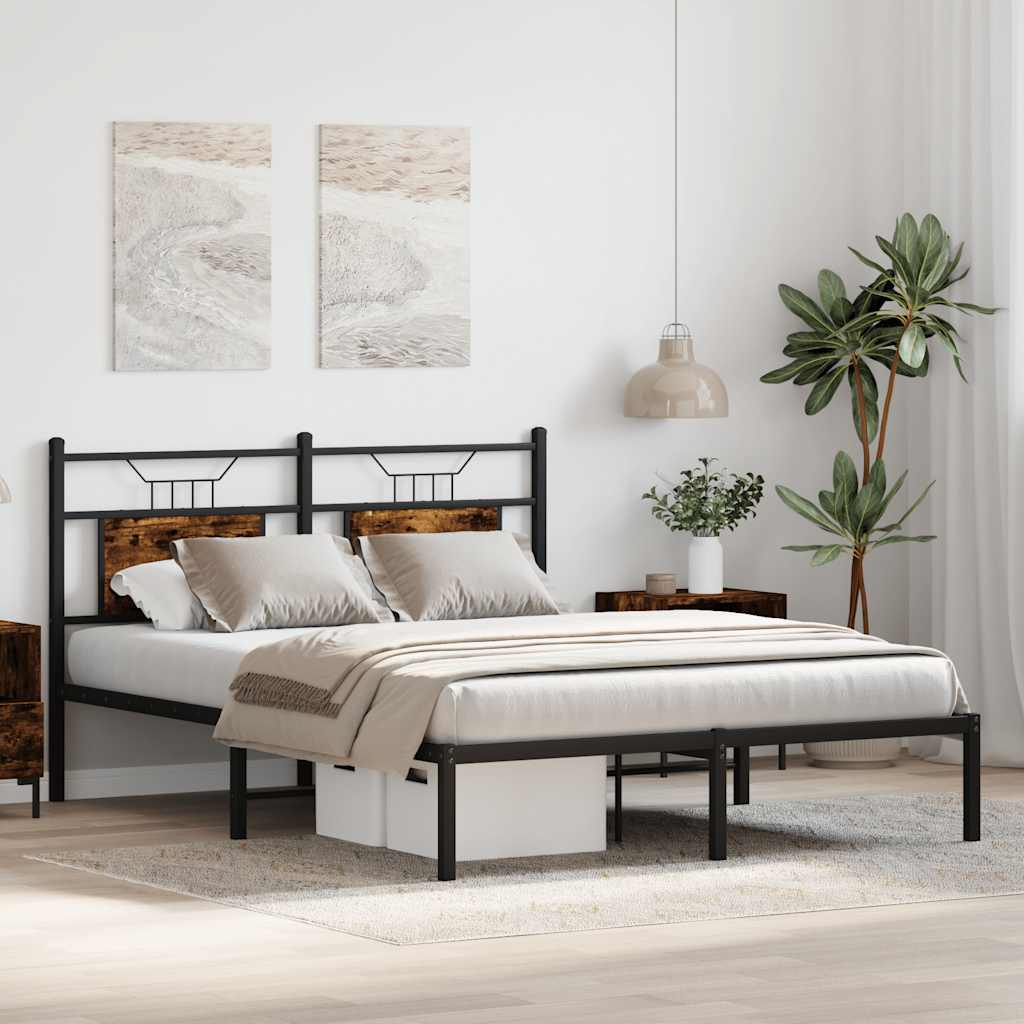 Bedframe zonder matras hout gerookt eikenkleurig 137x190 cm