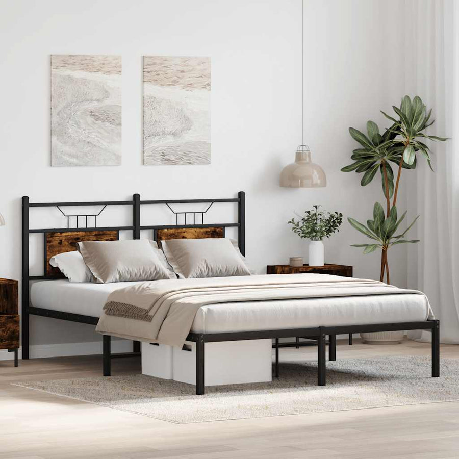 Bedframe zonder matras hout gerookt eikenkleurig 137x190 cm