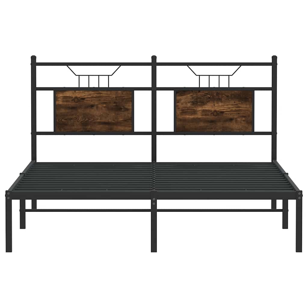 Bedframe zonder matras hout gerookt eikenkleurig 137x190 cm