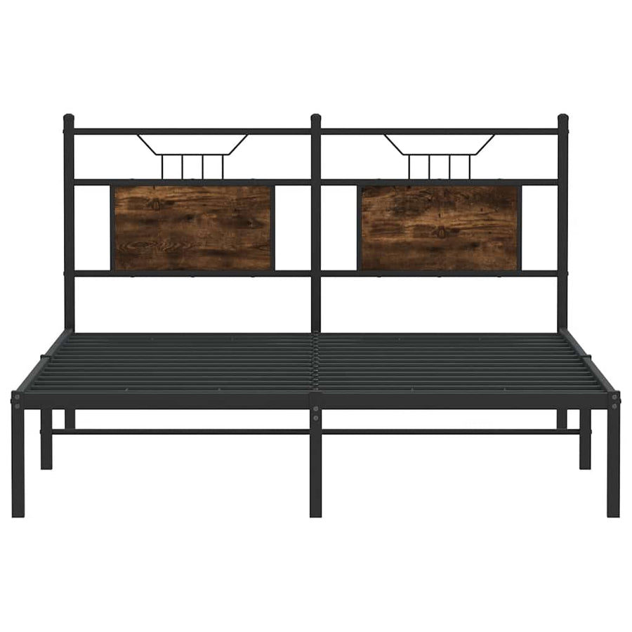 Bedframe zonder matras hout gerookt eikenkleurig 137x190 cm