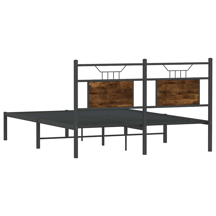 Bedframe zonder matras hout gerookt eikenkleurig 137x190 cm