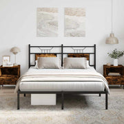 Bedframe 137x190 cm gerookt eiken hout