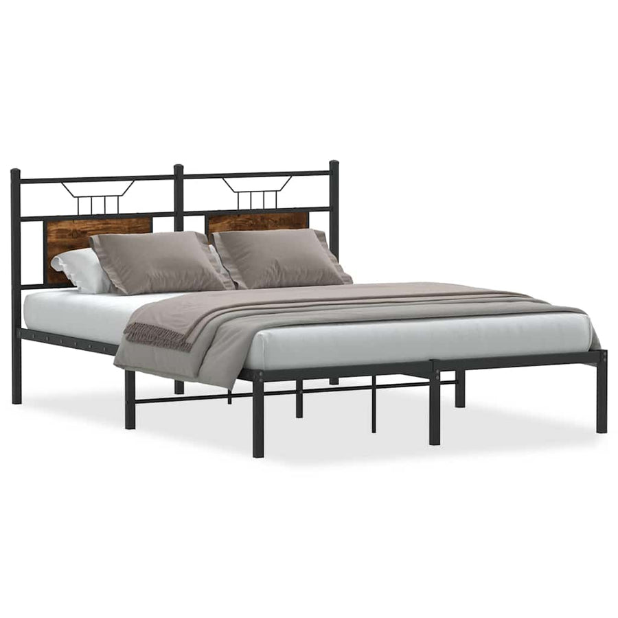 Bedframe zonder matras hout gerookt eikenkleurig 140x190 cm