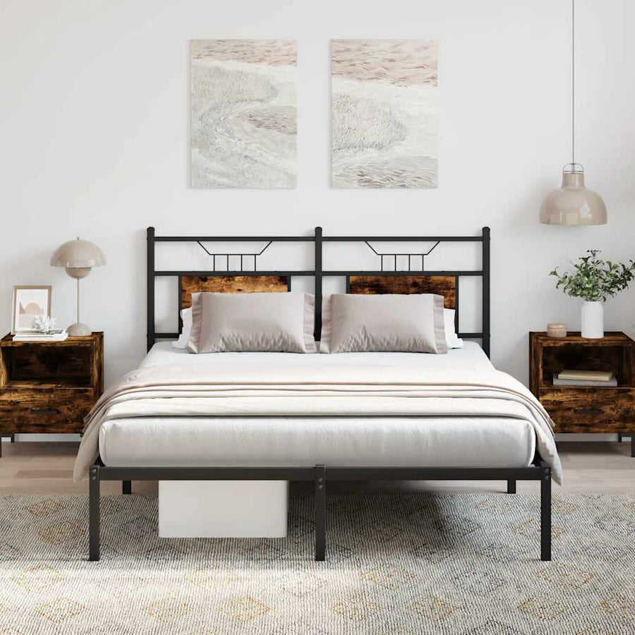 Bedframe zonder matras hout gerookt eikenkleurig 140x190 cm