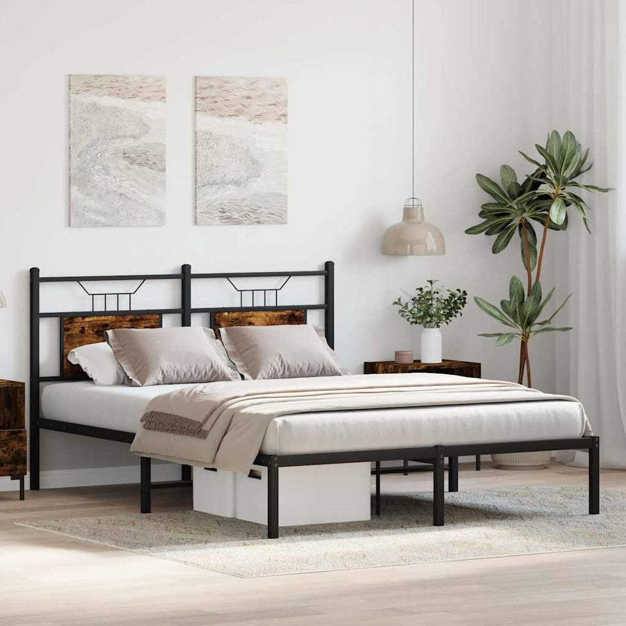Bedframe zonder matras hout gerookt eikenkleurig 140x200 cm