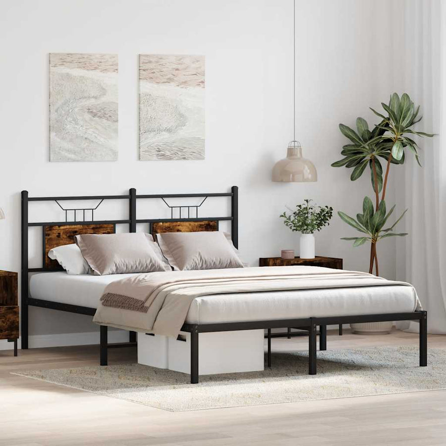Bedframe zonder matras hout gerookt eikenkleurig 150x200 cm