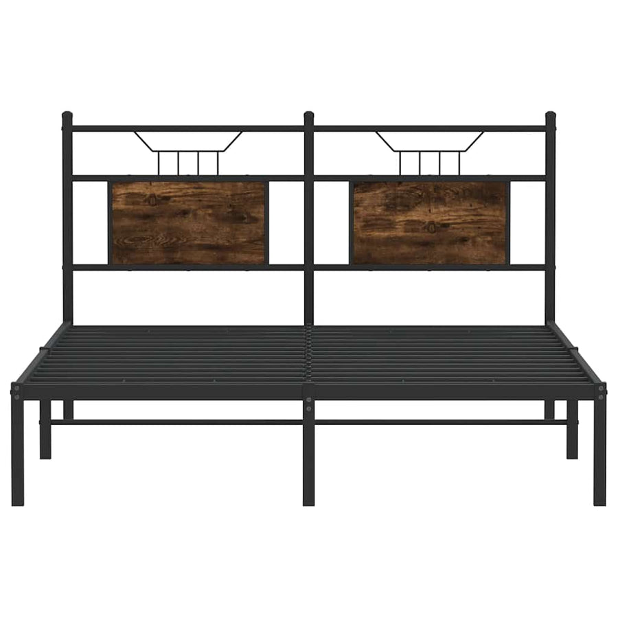Bedframe zonder matras hout gerookt eikenkleurig 150x200 cm
