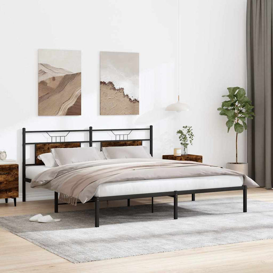 Bedframe zonder matras hout gerookt eikenkleurig 160x200 cm