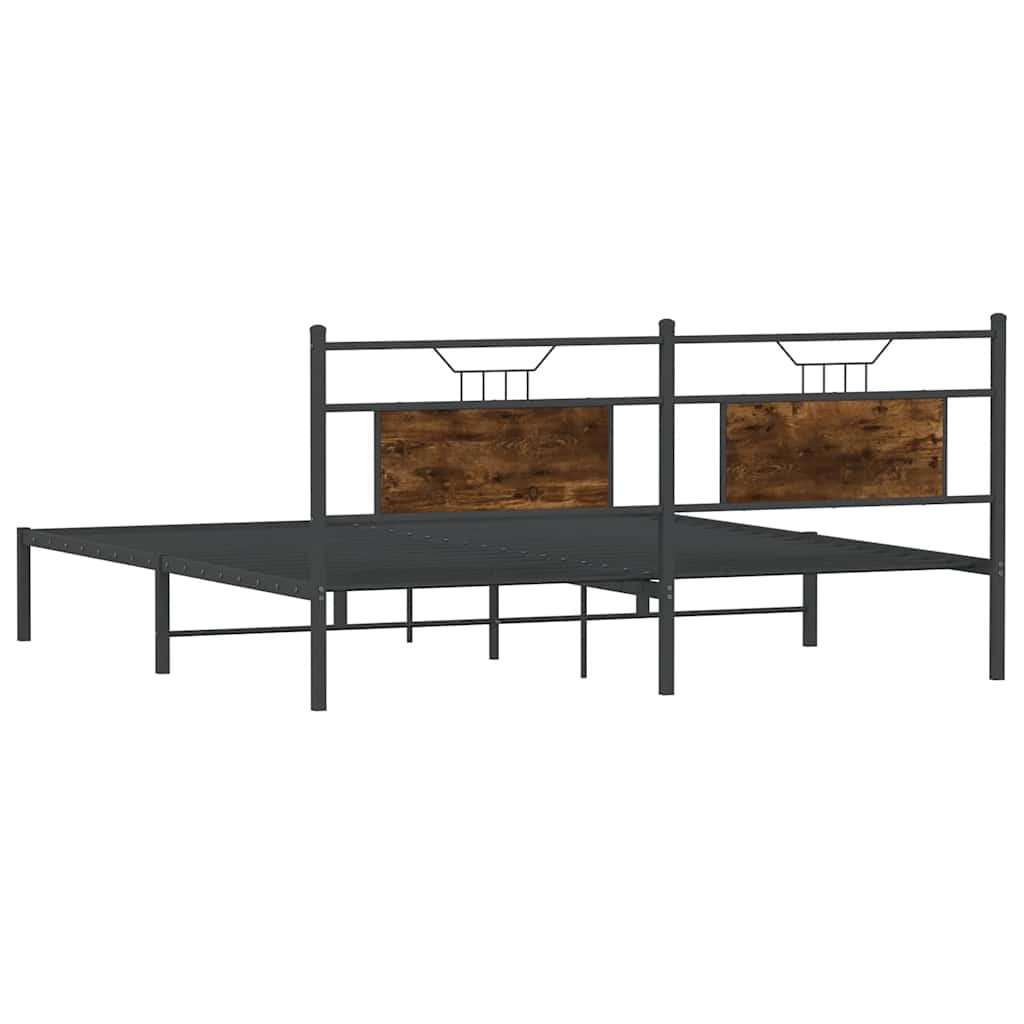 Bedframe zonder matras hout gerookt eikenkleurig 160x200 cm