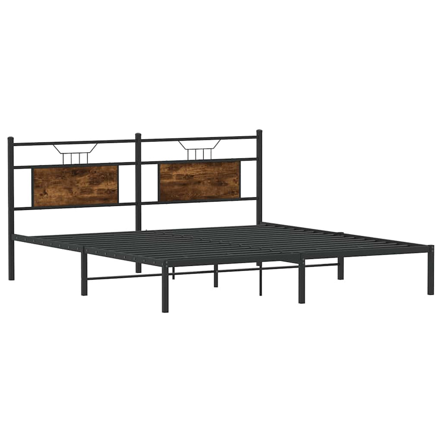 Bedframe zonder matras 183x203 cm spaanplaat gerookt eiken