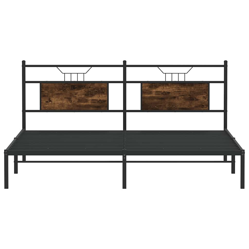 Bedframe zonder matras 183x203 cm spaanplaat gerookt eiken