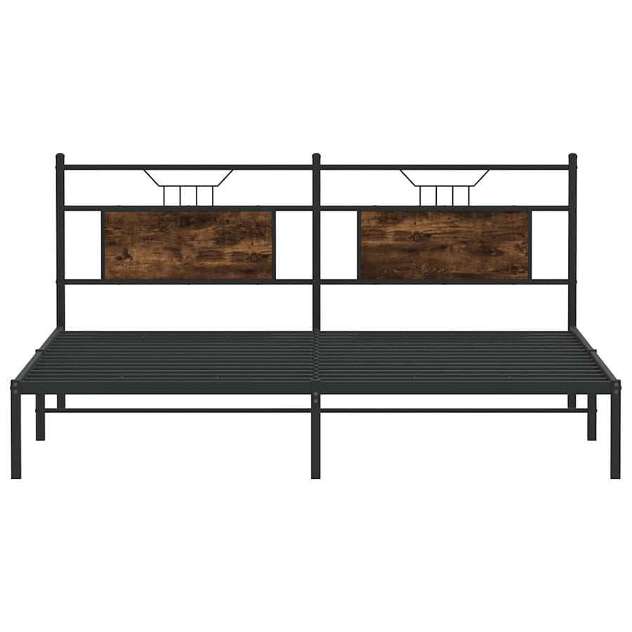 Bedframe zonder matras 183x203 cm spaanplaat gerookt eiken