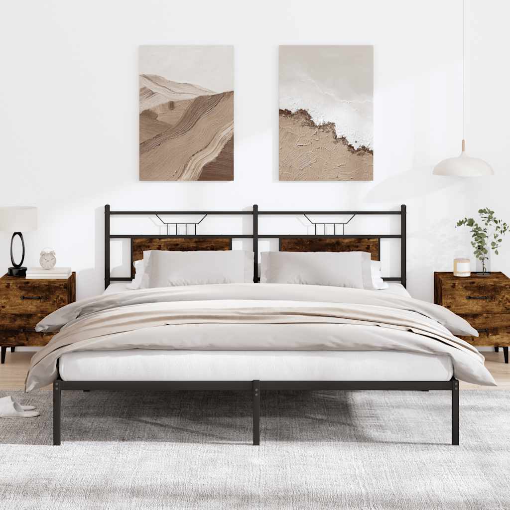 Bedframe zonder matras 183x203 cm spaanplaat gerookt eiken