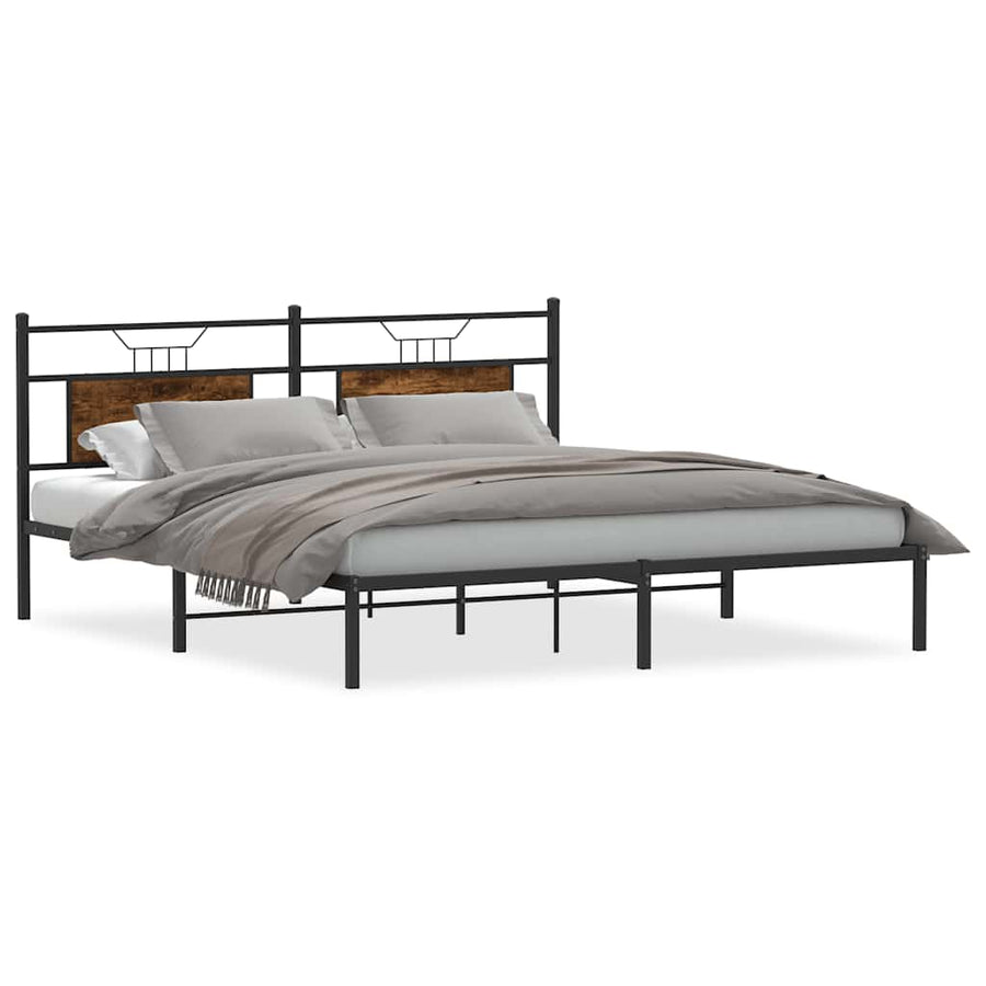 Bedframe zonder matras 183x213 cm spaanplaat gerookt eiken