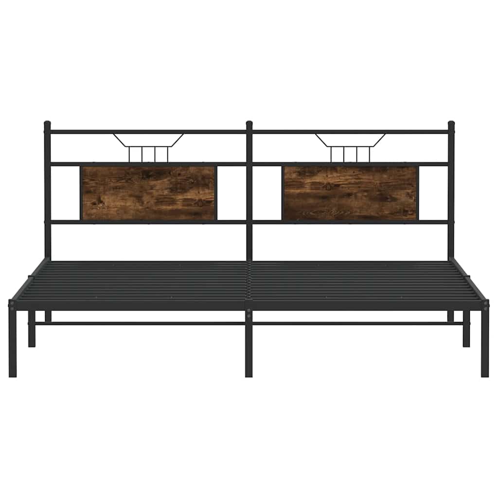 Bedframe zonder matras 183x213 cm spaanplaat gerookt eiken