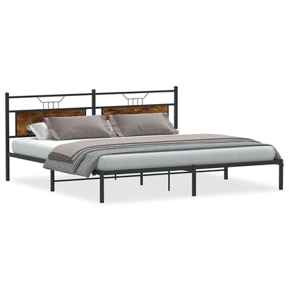 Bedframe zonder matras 193x203 cm spaanplaat gerookt eiken