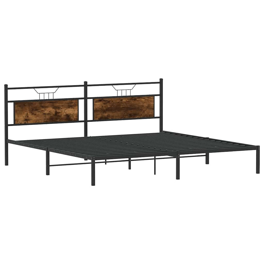 Bedframe zonder matras 193x203 cm spaanplaat gerookt eiken