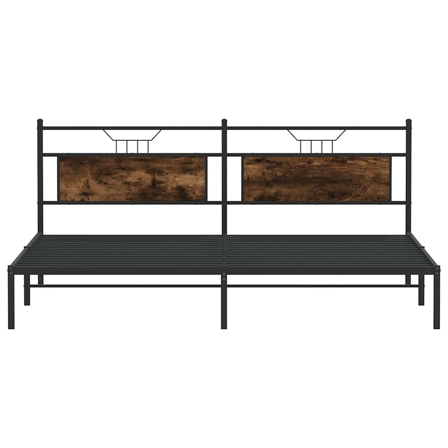Bedframe zonder matras 193x203 cm spaanplaat gerookt eiken