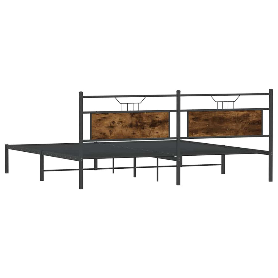 Bedframe zonder matras 193x203 cm spaanplaat gerookt eiken