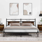 Bed frame without mattress 193x201 cm chipboard smoked oak