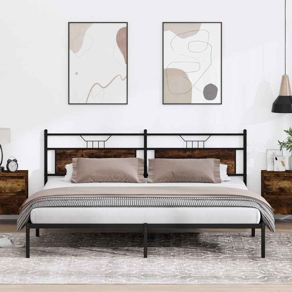 Bedframe zonder matras 200x200 cm spaanplaat gerookt eiken