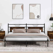 Bedframe 200x200 cm spaanplaat gerookt eiken