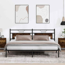 Bedframe zonder matras 200x200 cm spaanplaat gerookt eiken