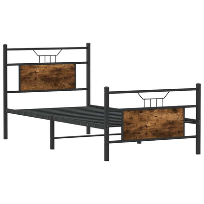 Bedframe zonder matras hout gerookt eikenkleurig 75x190 cm