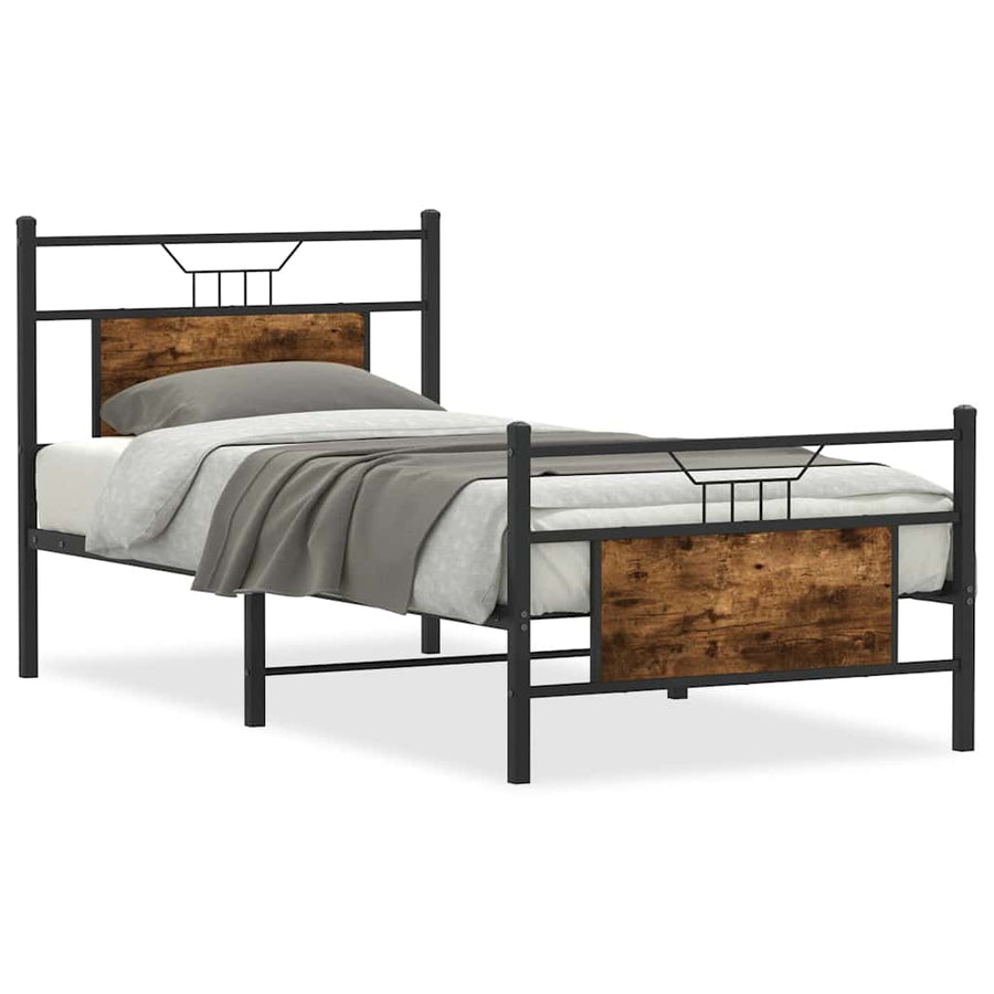 Bedframe zonder matras hout gerookt eikenkleurig 80x200 cm