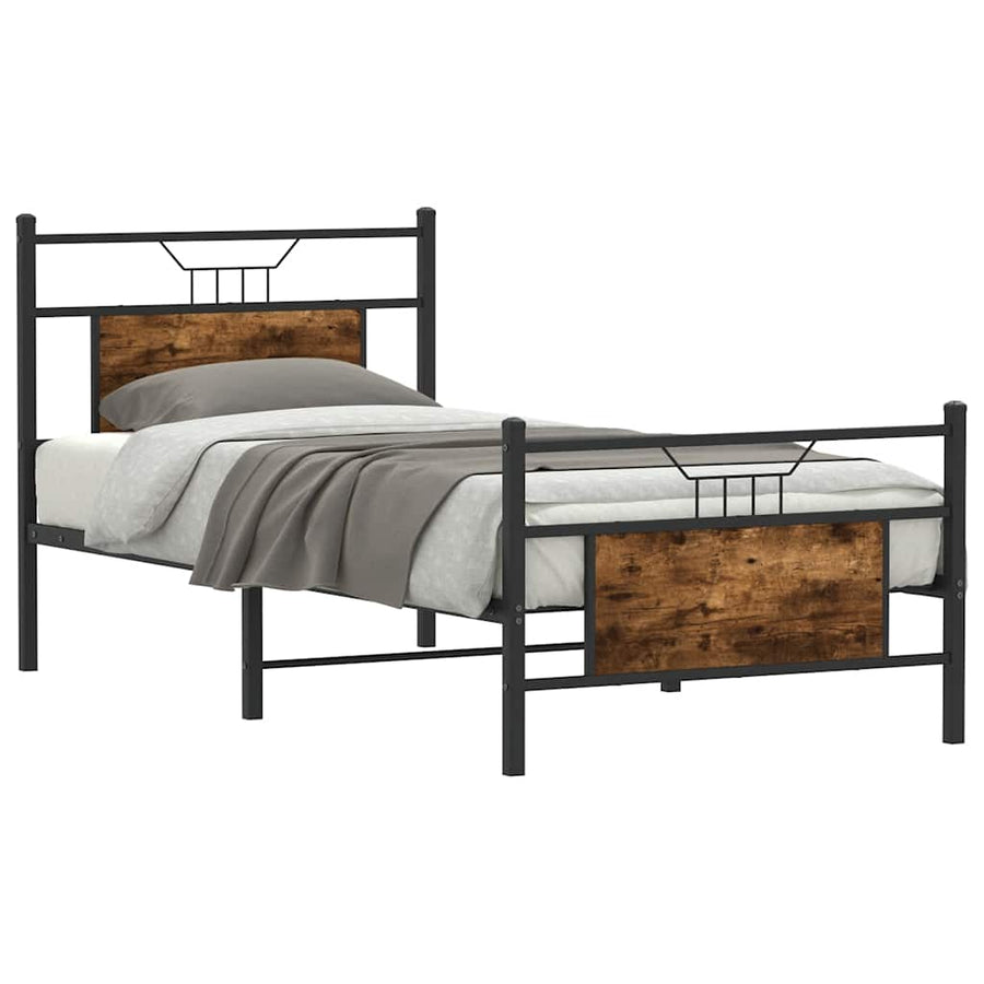 Bedframe zonder matras hout gerookt eikenkleurig 80x200 cm
