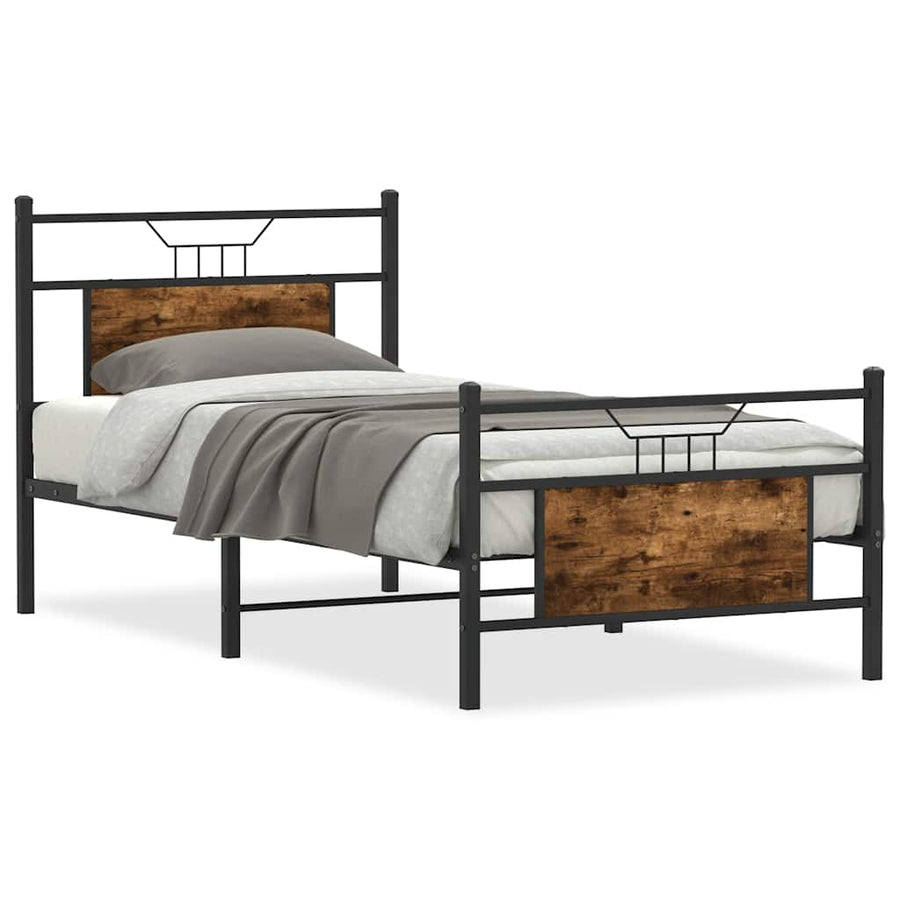 Bedframe zonder matras hout gerookt eikenkleurig 90x190 cm