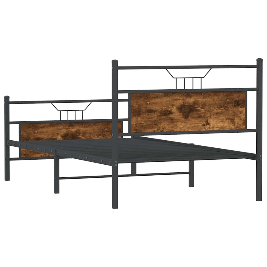 Bedframe zonder matras hout gerookt eikenkleurig 100x190 cm