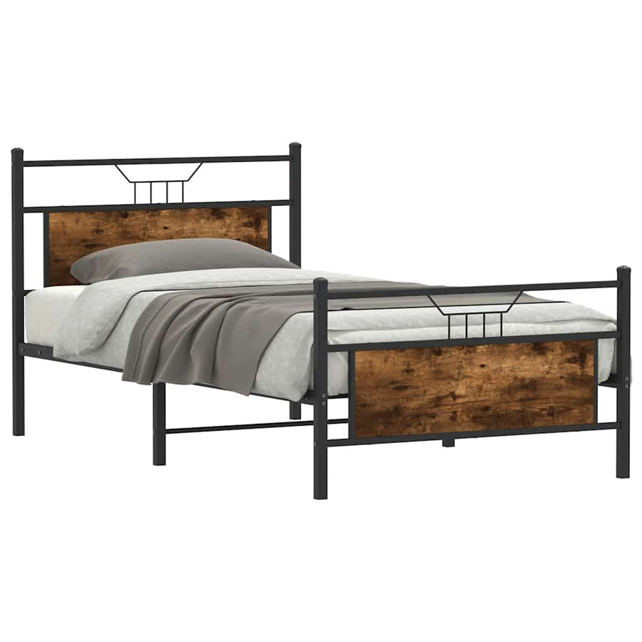 Bedframe zonder matras hout gerookt eikenkleurig 100x200 cm