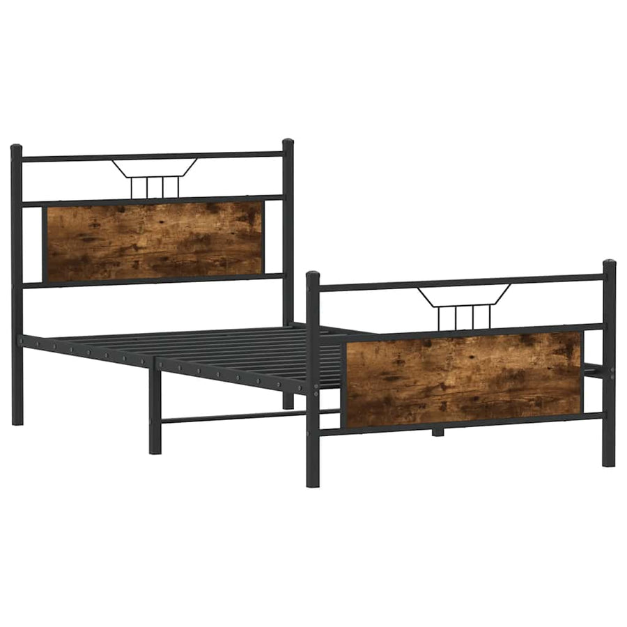 Bedframe zonder matras hout gerookt eikenkleurig 100x200 cm