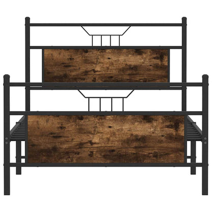 Bedframe zonder matras hout gerookt eikenkleurig 100x200 cm