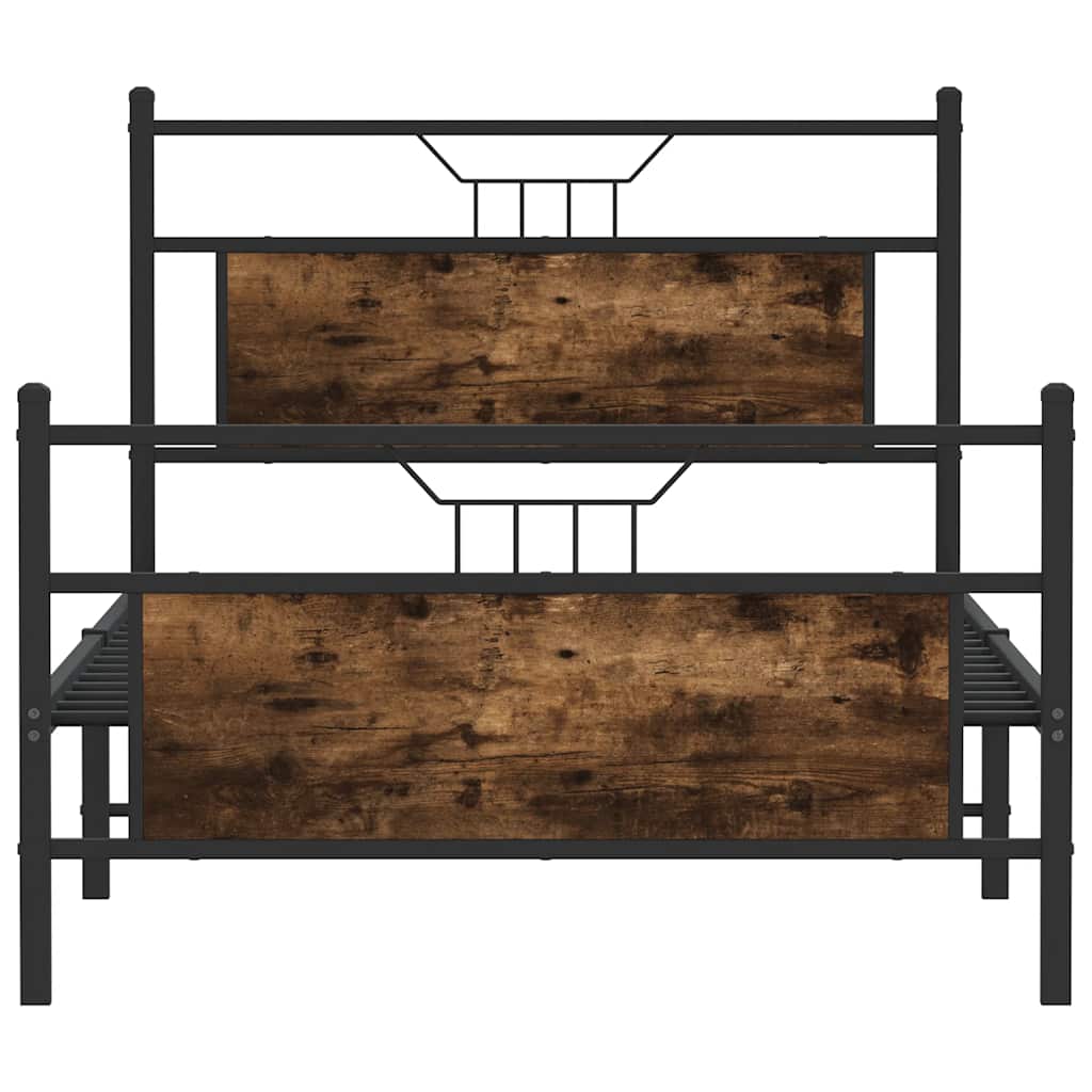 Bedframe zonder matras spaanplaat gerookt eikenkleurig